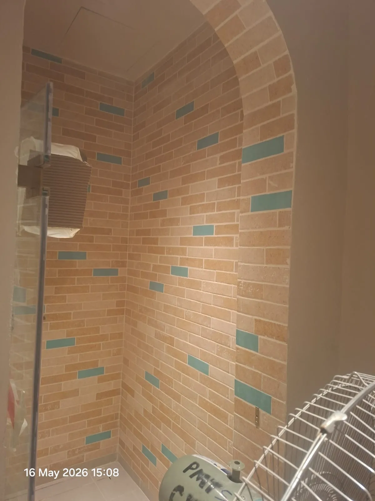 Arched Shower Tiling Side View – Tiling & Tile Fixing in Dubai by Pasupati Technical Services