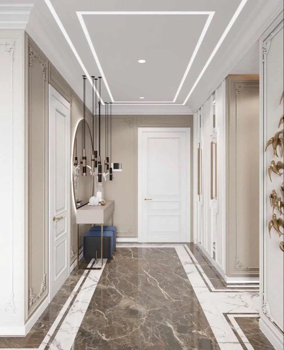 Hallway Ceiling Design Concept – Gypsum & False Ceiling in Dubai by Pasupati Technical Services