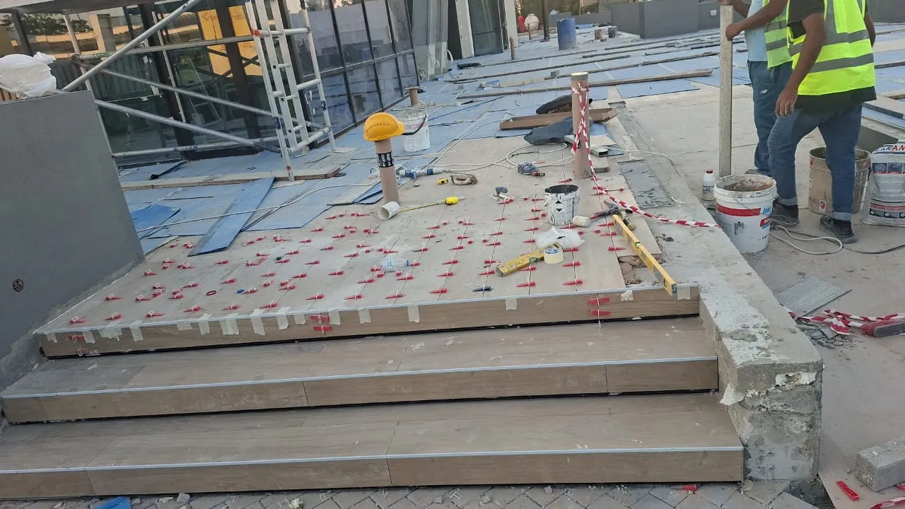 Outdoor Entrance Steps Tile Installation – Tiling & Tile Fixing in Dubai by Pasupati Technical Services